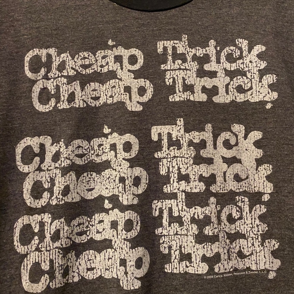 Vintage Cheap Trick Heather Grey Ringer Band Tee - Picture 2 of 6